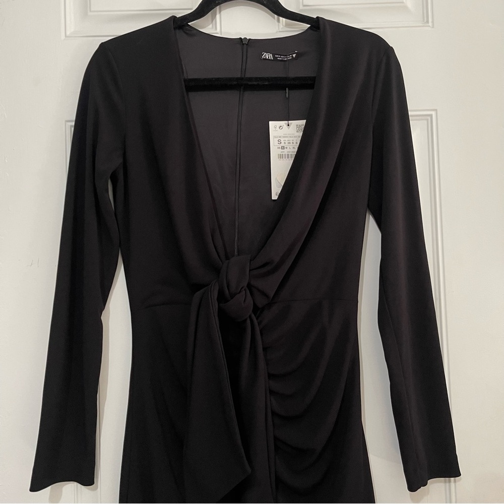 NWT Zara Front Tie Mini Black address Size‎ S - Picture 7 of 14